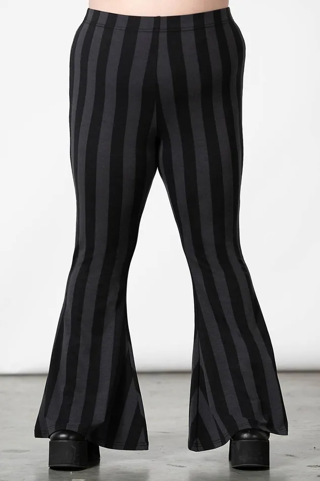 Killstar Flares Women Inferno Room Flares GREY STRIPE