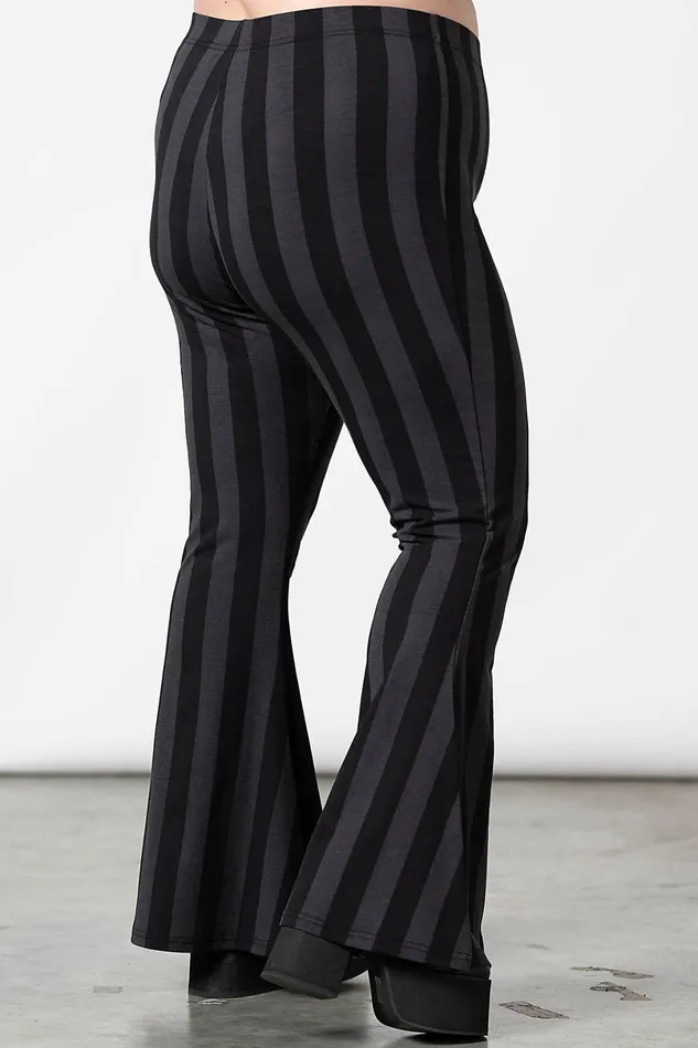 Killstar Flares Women Inferno Room Flares GREY STRIPE