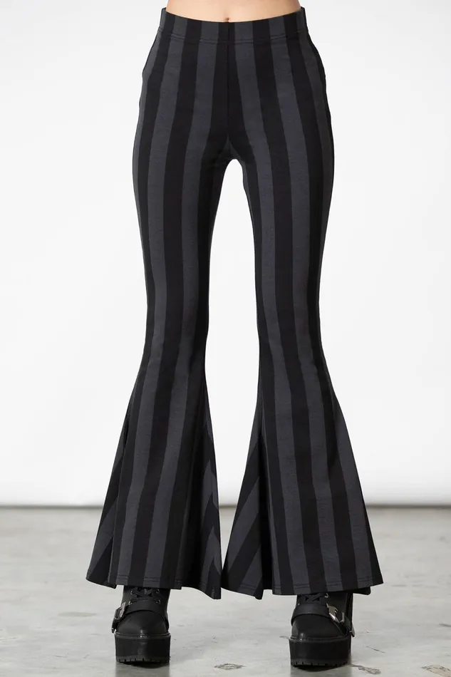 Killstar Flares Women Inferno Room Flares GREY STRIPE