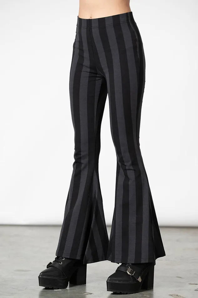 Killstar Flares Women Inferno Room Flares GREY STRIPE