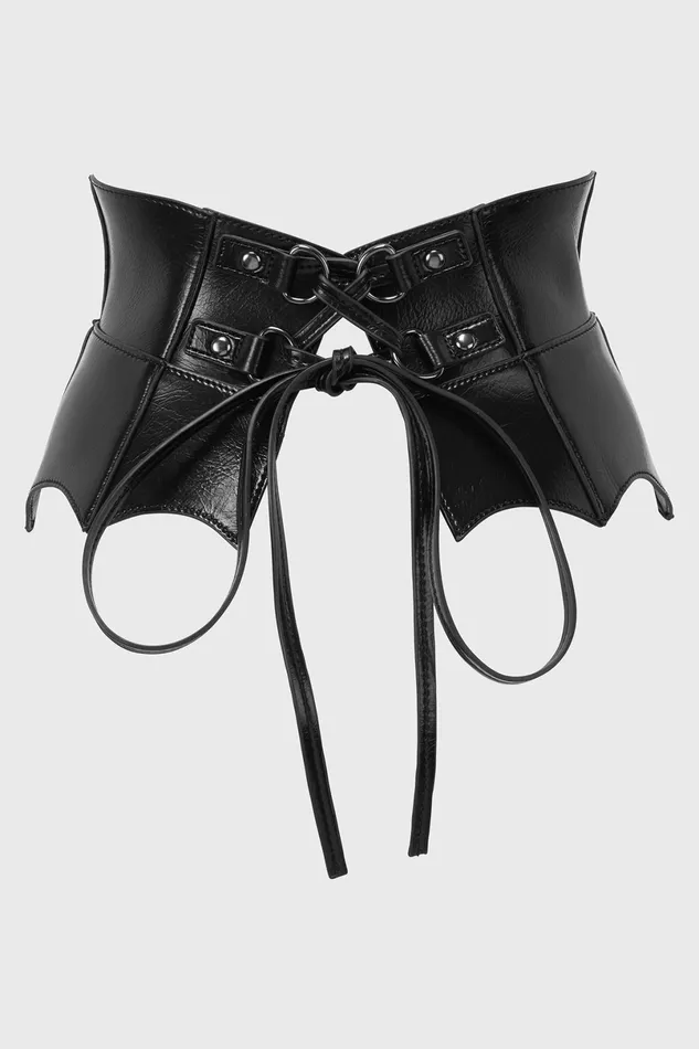 Killstar Harnesses and Belts Women Wetland Bat Peplum Corset