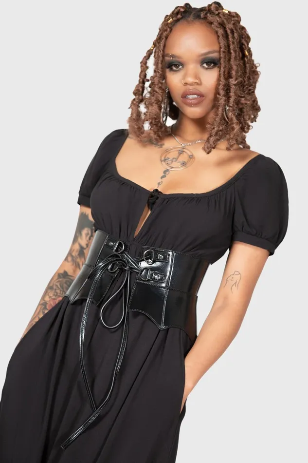 Killstar Harnesses and Belts Women Wetland Bat Peplum Corset