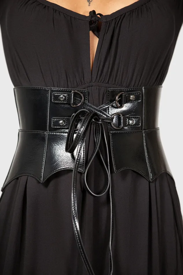 Killstar Harnesses and Belts Women Wetland Bat Peplum Corset