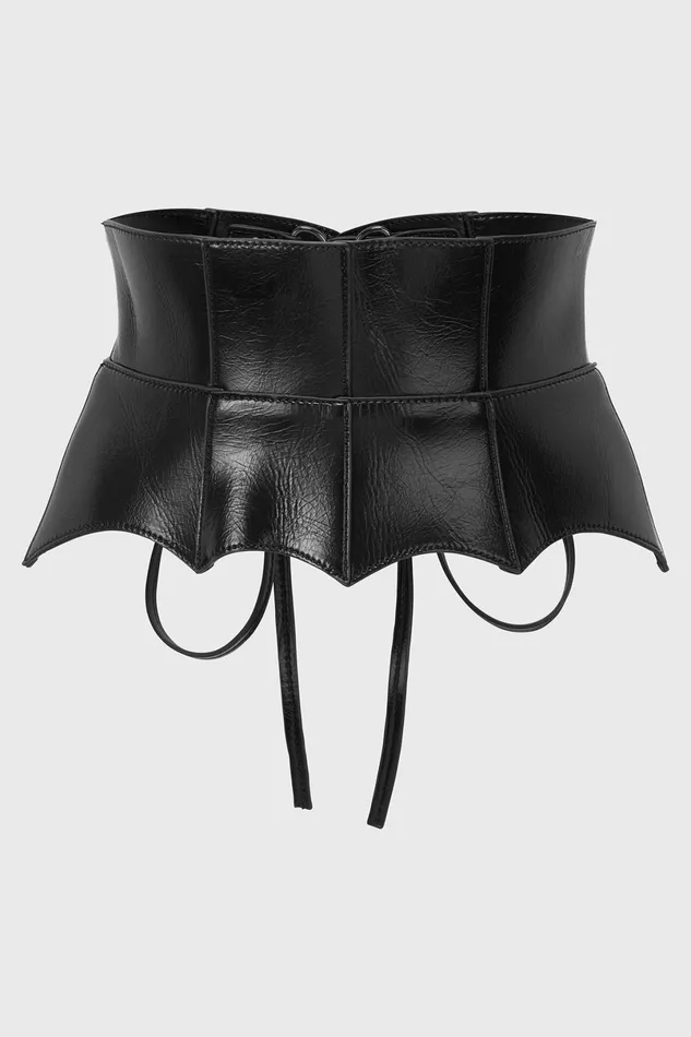 Killstar Harnesses and Belts Women Wetland Bat Peplum Corset