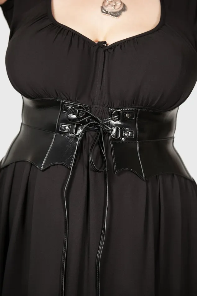 Killstar Harnesses and Belts Women Wetland Bat Peplum Corset