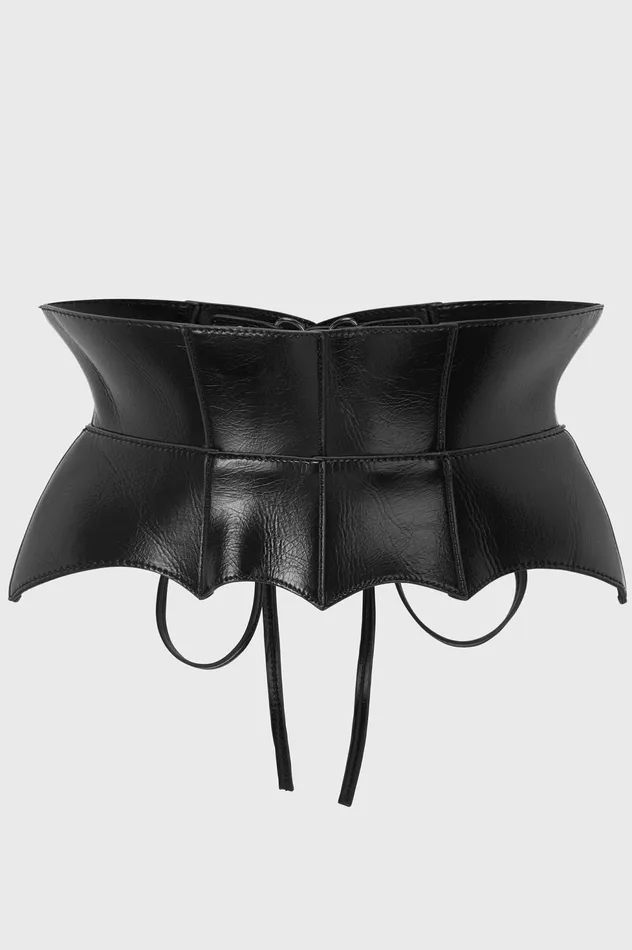 Killstar Harnesses and Belts Women Wetland Bat Peplum Corset