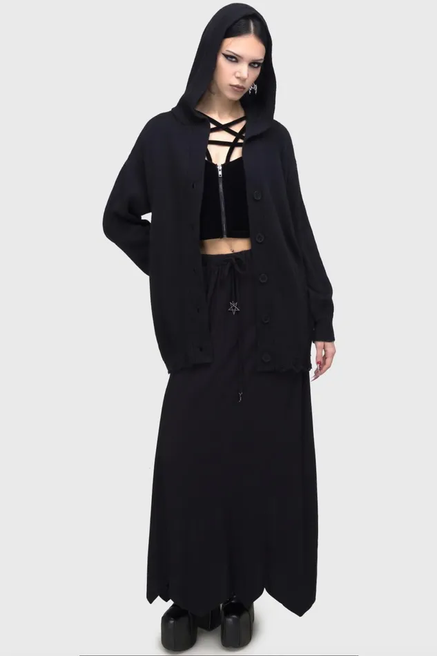 Killstar Knitwear Men Darkmoor Academy Hooded Cardigan