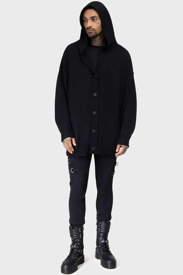 Killstar Knitwear Men Darkmoor Academy Hooded Cardigan