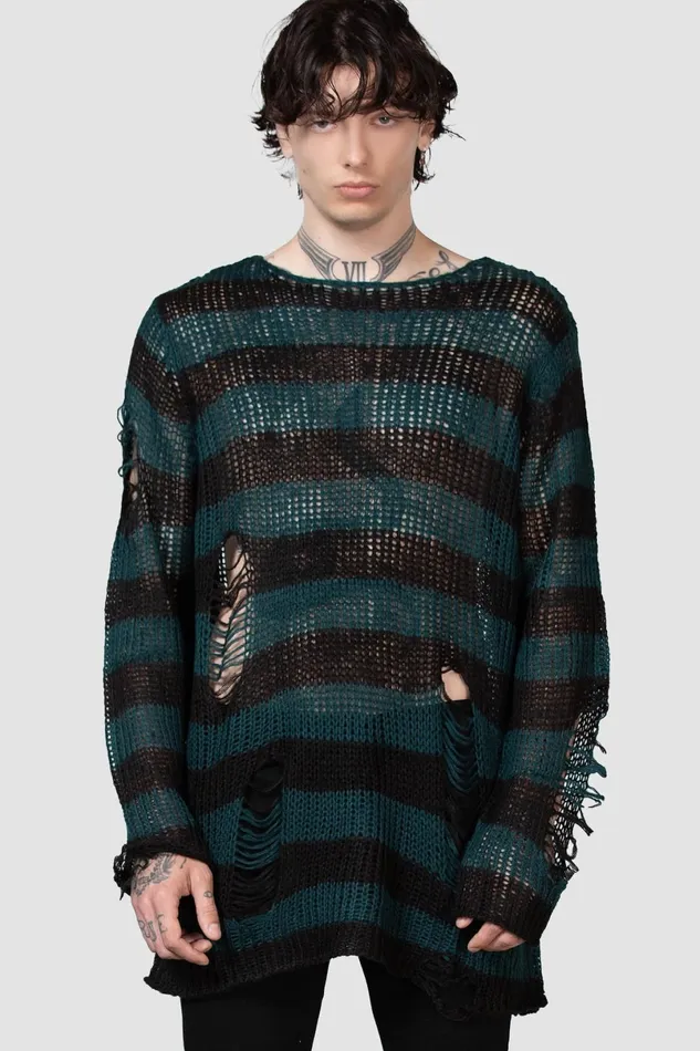 Killstar Knitwear Men Sea Punk Knit Sweater
