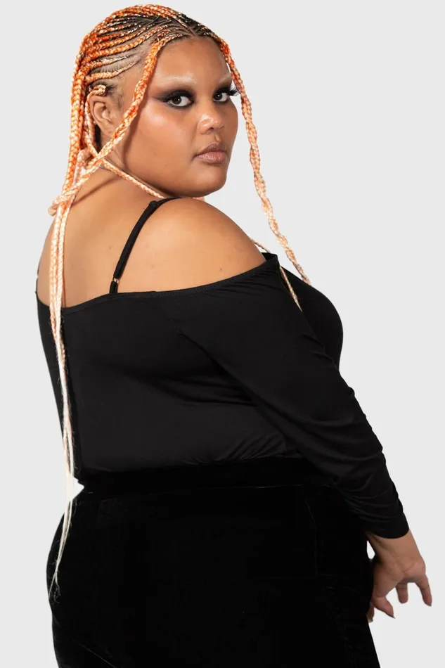 Killstar Long Sleeves Women Devastate Bardot Top
