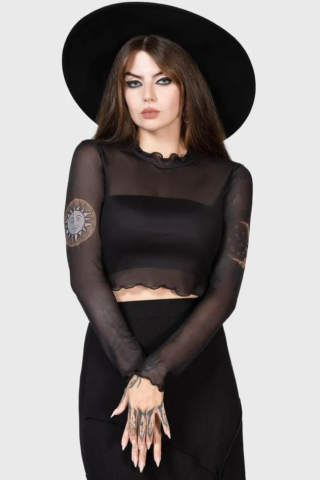 Killstar Long Sleeves Women Evil Sun Top