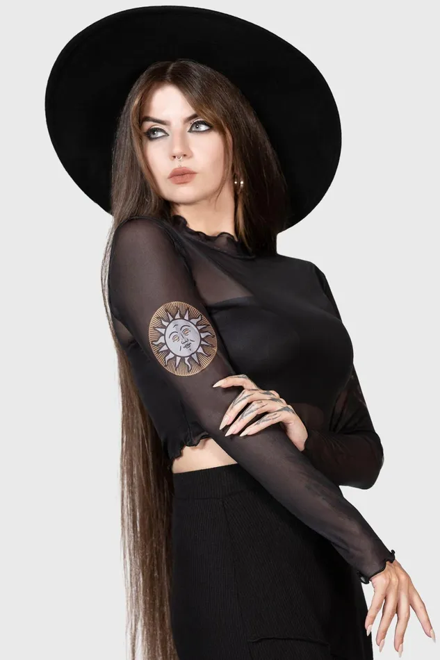 Killstar Long Sleeves Women Evil Sun Top
