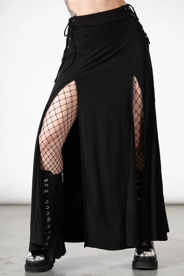 Killstar Maxi Skirts Women Hellverina Split Maxi Skirt