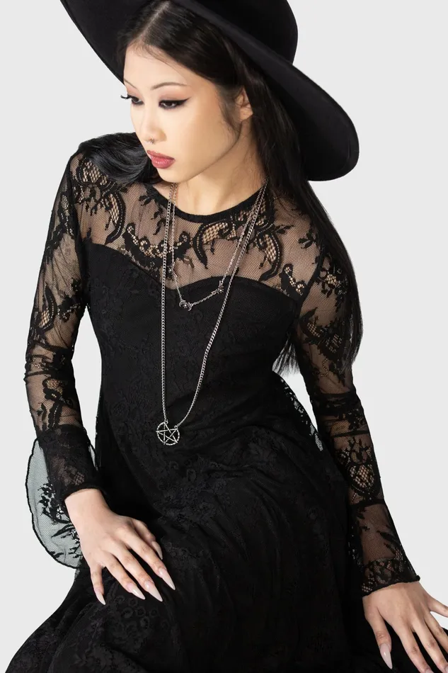 Killstar Maxi Women Shadow Figure Maxi Dress