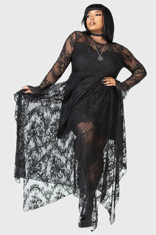 Killstar Maxi Women Shadow Figure Maxi Dress