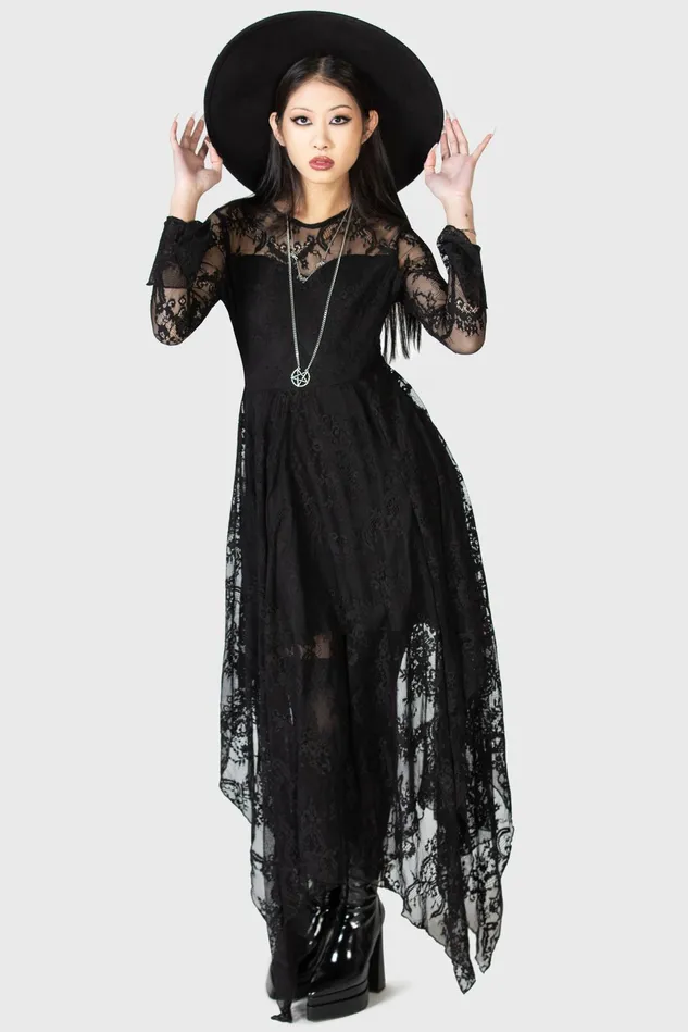 Killstar Maxi Women Shadow Figure Maxi Dress