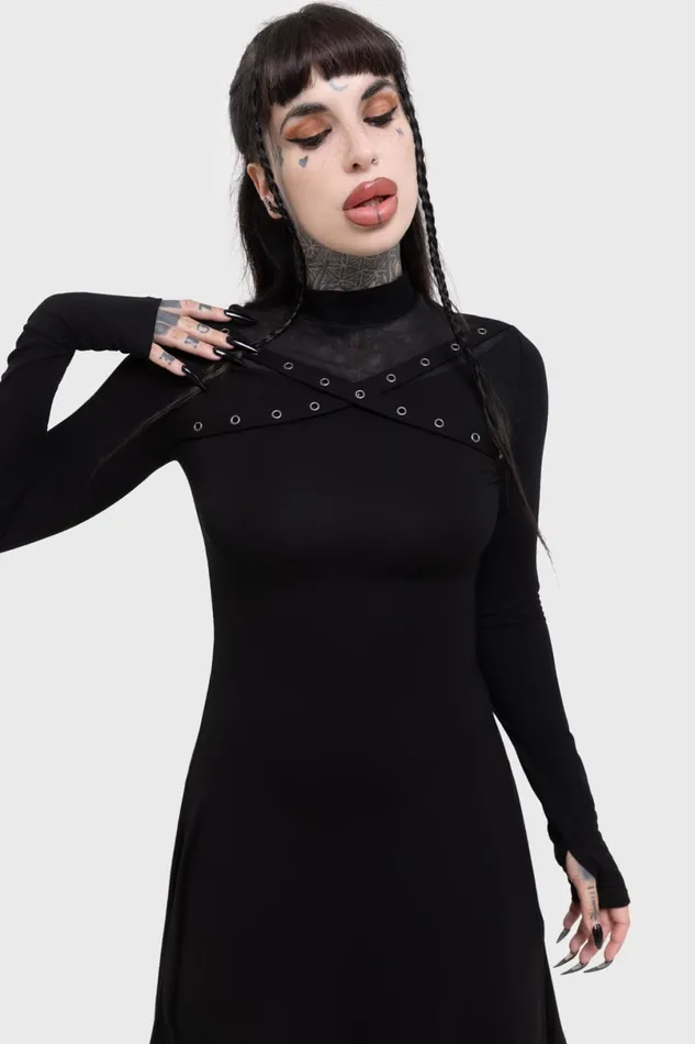 Killstar Midi Women Midnight Riot Dress