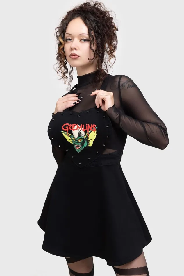 Killstar Mini Women Gremlin Stripe Pinafore Dress