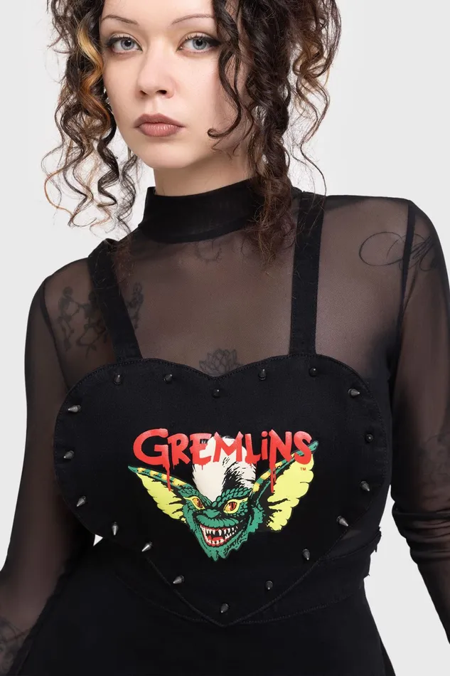 Killstar Mini Women Gremlin Stripe Pinafore Dress