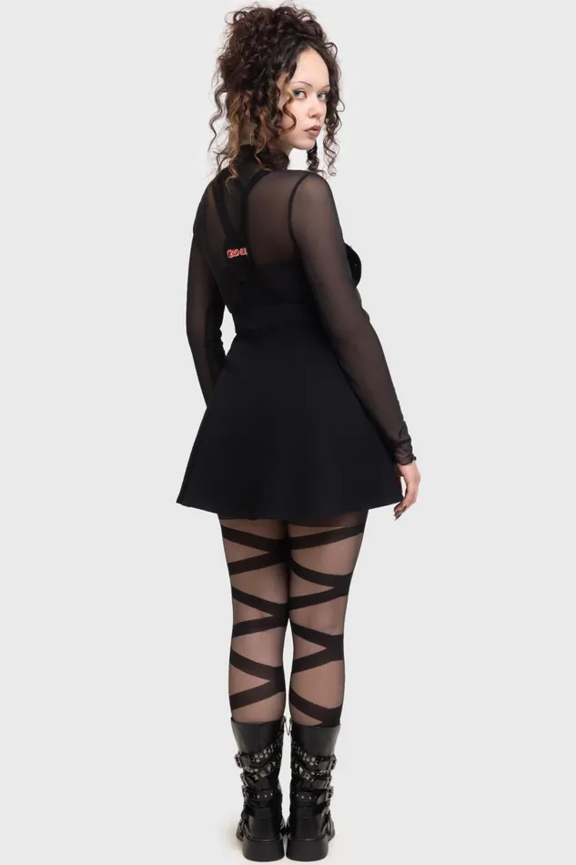 Killstar Mini Women Gremlin Stripe Pinafore Dress