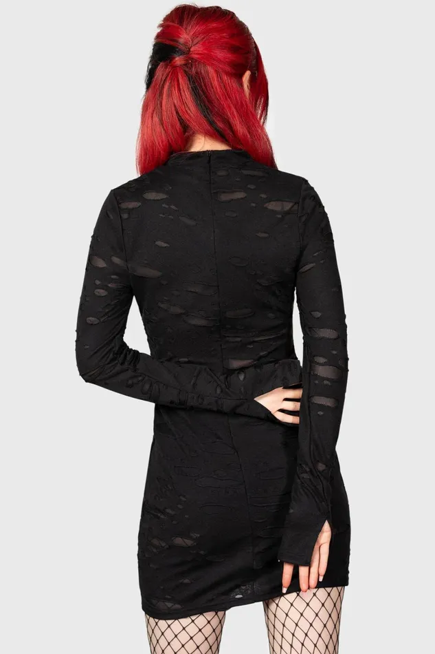 Killstar Mini Women Sinners Glimmer Long Sleeve Dress