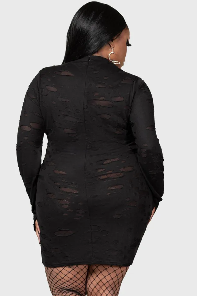 Killstar Mini Women Sinners Glimmer Long Sleeve Dress