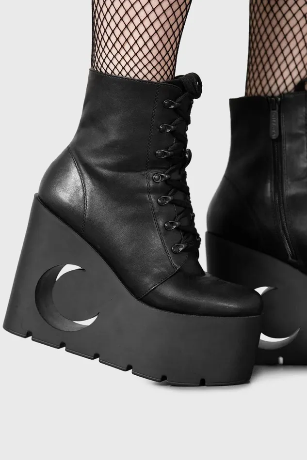 Killstar Platforms Women Crescent Boots