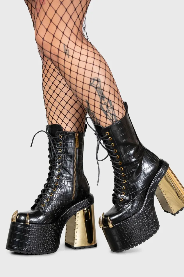 Killstar Platforms Women Repetilia Boots