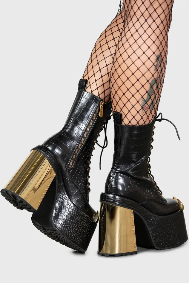 Killstar Platforms Women Repetilia Boots