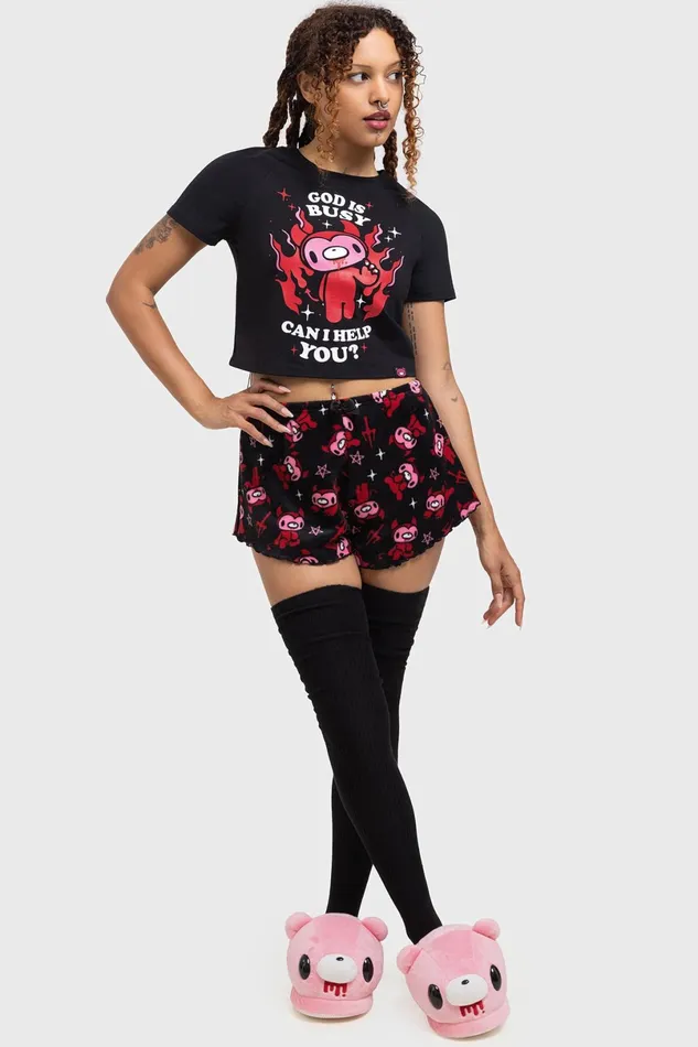 Killstar Shorts Women Gloomy Horns Lounge Shorts