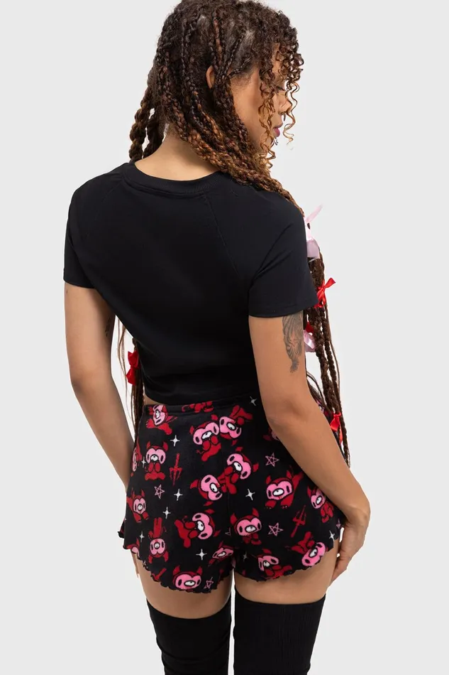 Killstar Shorts Women Gloomy Horns Lounge Shorts