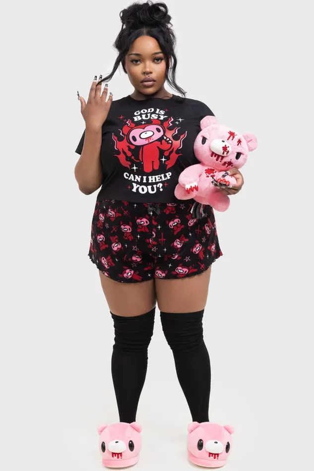 Killstar Shorts Women Gloomy Horns Lounge Shorts