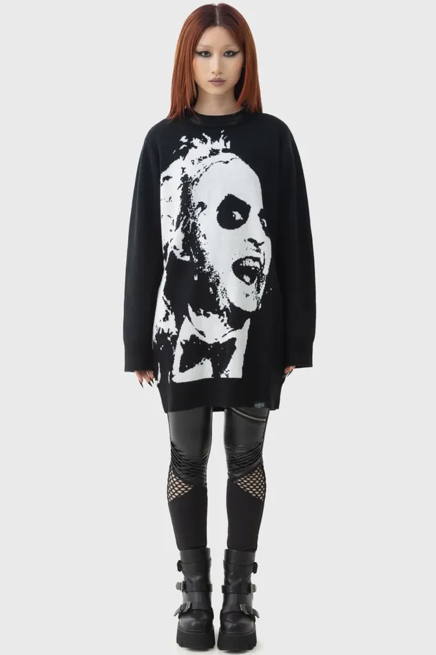 Killstar Sweaters Women Ghost With The Most Intarsia Sweater