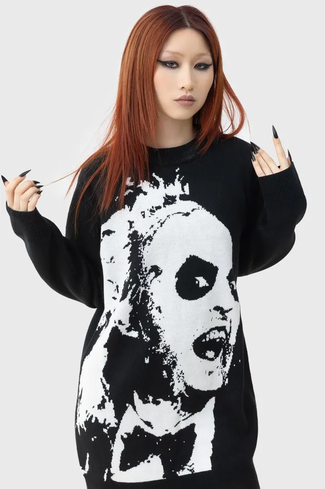 Killstar Sweaters Women Ghost With The Most Intarsia Sweater
