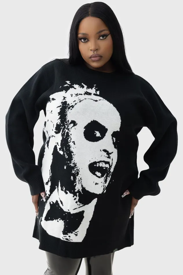 Killstar Sweaters Women Ghost With The Most Intarsia Sweater