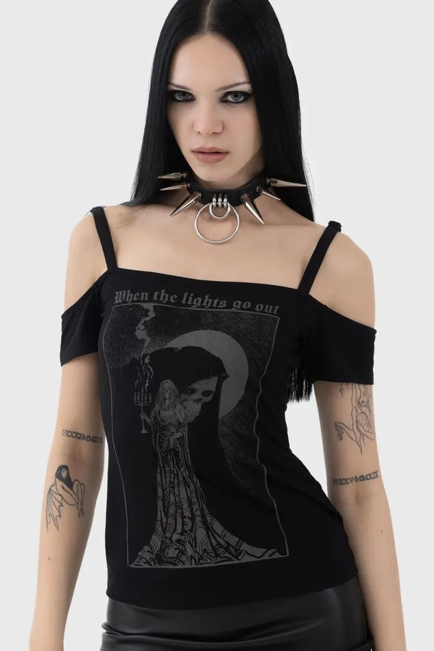 Killstar TShirts and Vests Women Lights Out Top