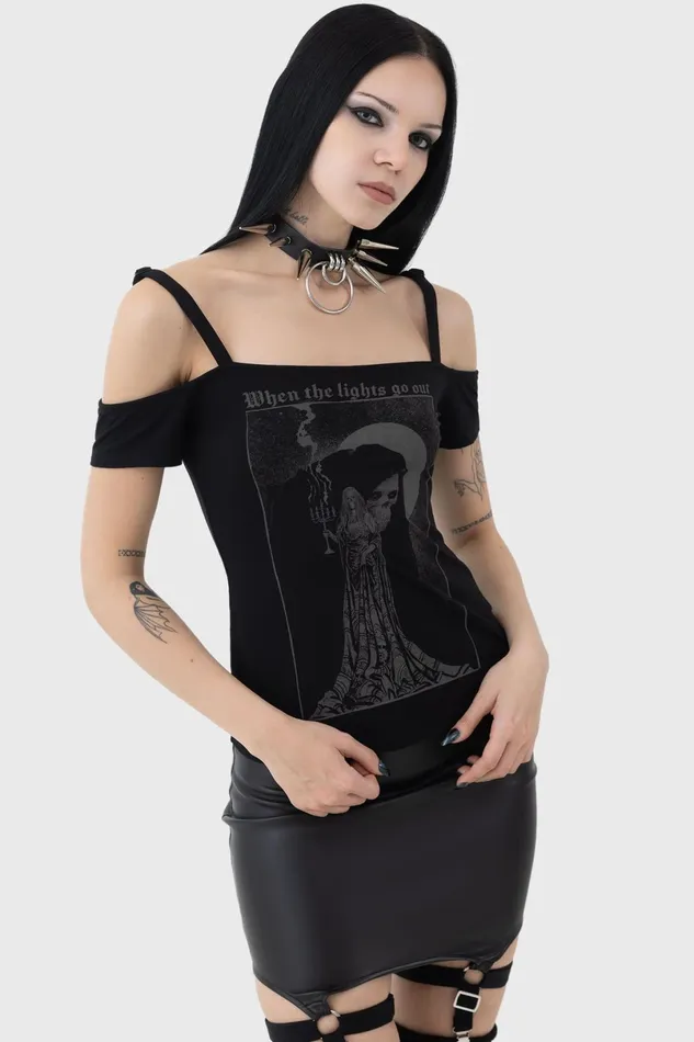 Killstar TShirts and Vests Women Lights Out Top