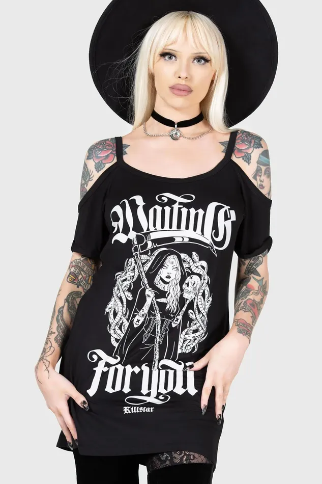 Killstar TShirts and Vests Women Muerte Waiting Distress Top
