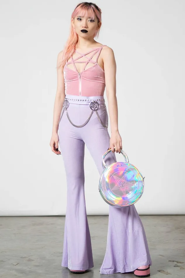Killstar Velvet Women Lost In Sin Zip Top PASTEL PINK
