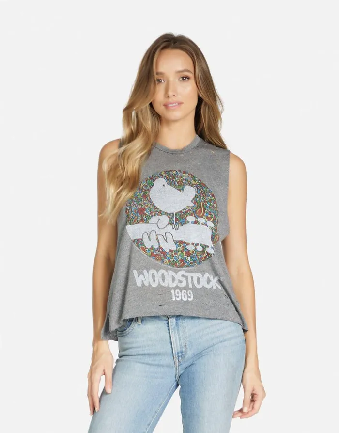 Kinzington Vintage Woodstock Heather Grey Women Lauren Moshi Tanks