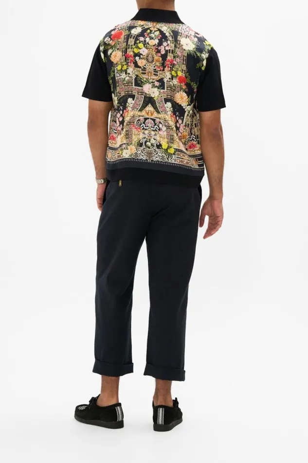 KNIT SLEEVE SILK SHIRT ADORNED IN ALEXANDRIA Adorned In Alexandria Mens Camilla Shirts