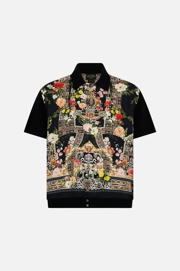 KNIT SLEEVE SILK SHIRT ADORNED IN ALEXANDRIA Adorned In Alexandria Mens Camilla Shirts