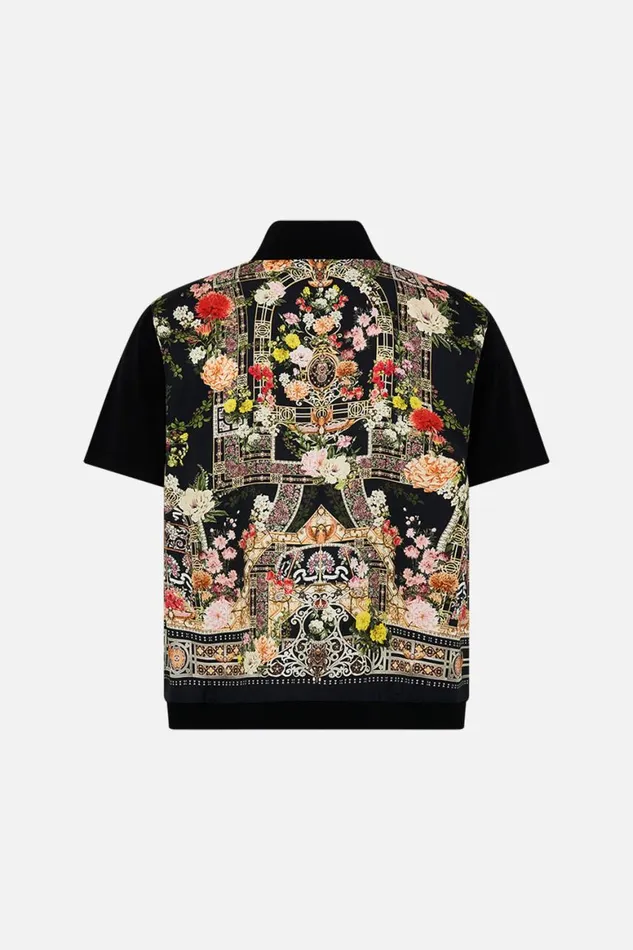 KNIT SLEEVE SILK SHIRT ADORNED IN ALEXANDRIA Adorned In Alexandria Mens Camilla Shirts