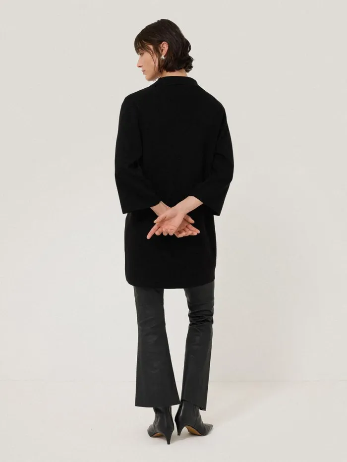 Knitted Kaftan Tunic Black Women Jigsaw Dresses and Jumpsuits