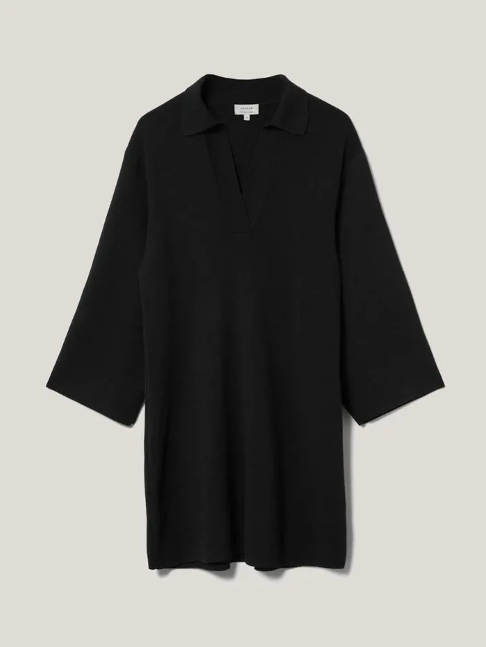 Knitted Kaftan Tunic Black Women Jigsaw Dresses and Jumpsuits