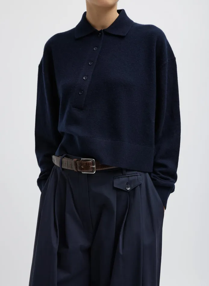 Knitwear and Sweatshirts Women Tibi Washable Cashmere Easy Polo Cropped Sweater