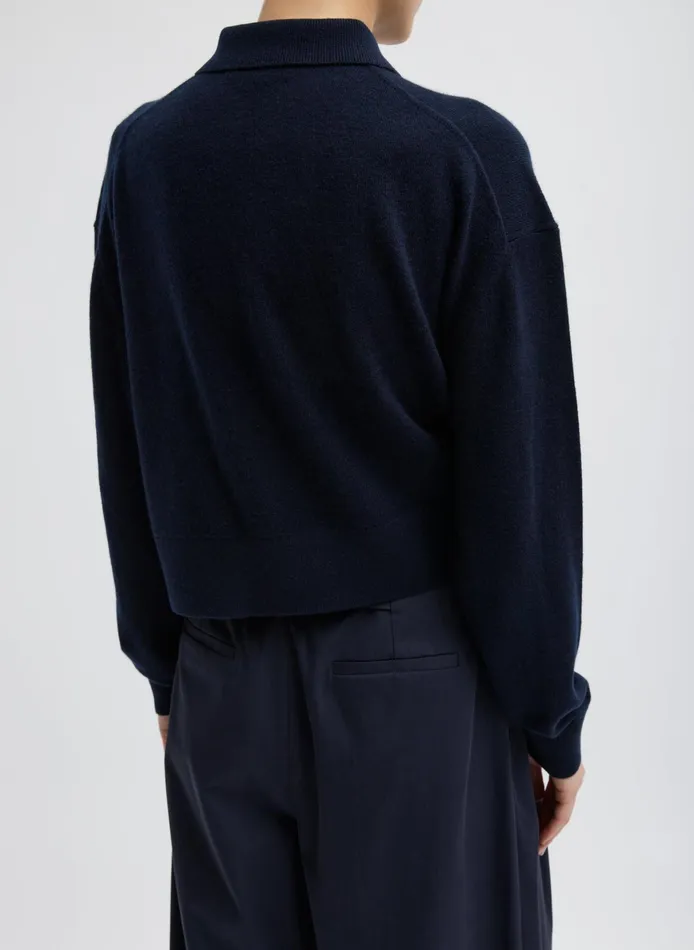 Knitwear and Sweatshirts Women Tibi Washable Cashmere Easy Polo Cropped Sweater