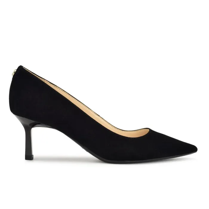 Kuna 92159 Pointy Toe Pumps Black Suede Women Nine West Heels