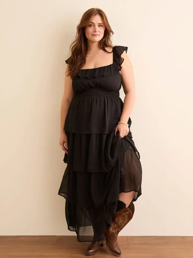 Kylie Ruffle Maxi Dress Black Women Altar039d State Dresses Kylie Ruffle Maxi Dress Black Women Altar039d State Dresses