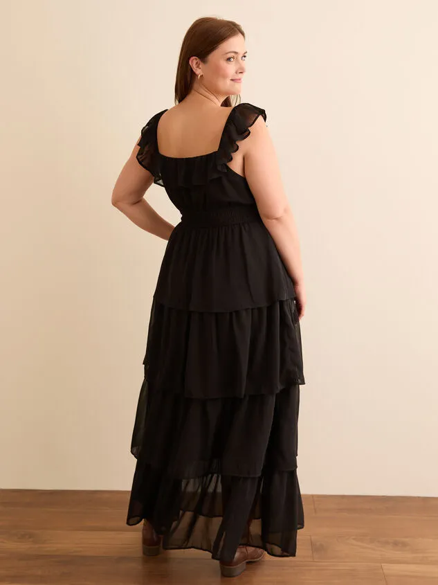 Kylie Ruffle Maxi Dress Black Women Altar039d State Dresses Kylie Ruffle Maxi Dress Black Women Altar039d State Dresses